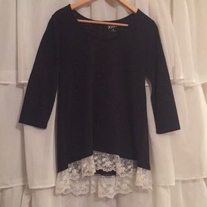 Black long sleeve lace shirt